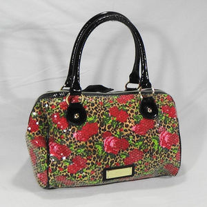 BETSY JOHNSON ROSE, LEOPARD, SEQUIN TOTE